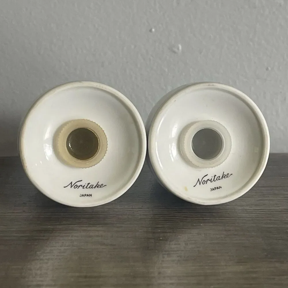 Vtg Noritake China Covered Salt & Pepper Chaumont Design Pattern 6008 Made Japan